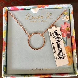 Rose Gold Plated Sterling Silver Circle Necklace